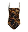 GANNI PRINTED RUCHED SWIMSUIT,P00631949