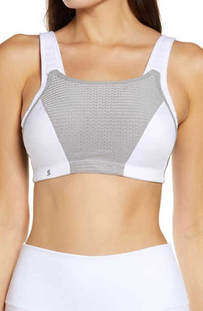 Glamorise Custom Control Wire-free Sports Bra In White/gray