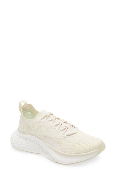 Apl Athletic Propulsion Labs Streamline Logo-print Stretch-knit Mid-top Trainers In Pristine / White