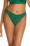 Hanky Panky Signature Lace Original Rise Thong Underwear In Green Envy