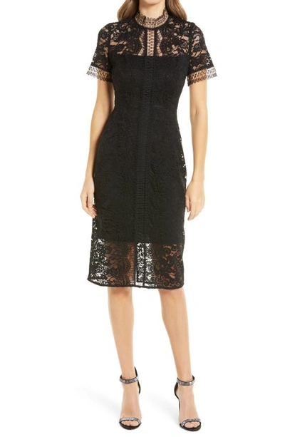 Eliza J Sleeveless Lace Sheath Dress In Black