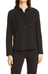 EILEEN FISHER CLASSIC COLLAR EASY SILK BUTTON-UP SHIRT,F1GC1-T5775M