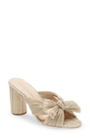 Loeffler Randall Emilia Pleated Knot Slide Sandals In Platinum