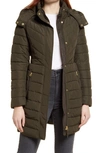 Joules Dartwell Puffer Coat With Removable Hood In Heritage Green