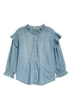 FREE PEOPLE LOUISE DENIM BUTTON-UP TOP,OB1421461