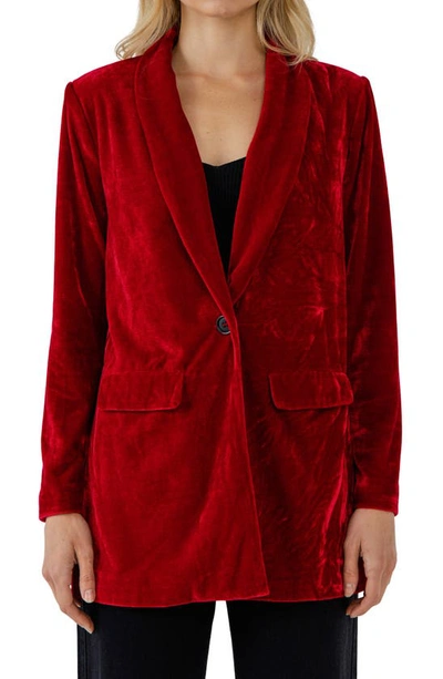 Endless Rose Velvet Blazer In Wine