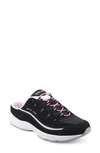 Easy Spirit Women's Romy Mule Walking Sneakers Women's Shoes In Black/white - Suede. Textile