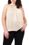 1.state Women's Sleeveless Halter Neck Tie Back Top In Beige