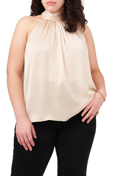 1.state Women's Sleeveless Halter Neck Tie Back Top In Beige