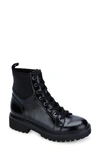 Kenneth Cole New York Rhode Light Lace-up Lug Sole Combat Boot In Black