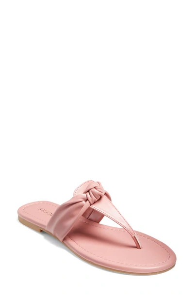 Jack Rogers Abigail Metallic Knot Flip Flop Sandals In Rose
