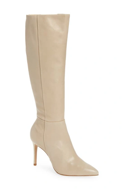 Schutz Mikki Leather Tall Boots In Oyster