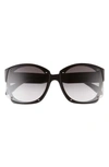 Alexander Mcqueen Studs 61mm Square Sunglasses In Shiny Black