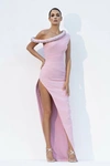 JEAN LOUIS SABAJI COTTON CANDY PINK FITTED GOWN,JLS22G36-16