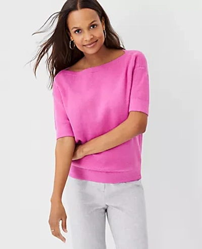 Ann Taylor Boatneck Sweater Tee In Beautiful Orchid