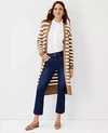 ANN TAYLOR STRIPED RIBBED OPEN CARDIGAN,576385