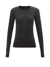 Cordova Round Neck Ribbed Stretch-knit Top In Onyx