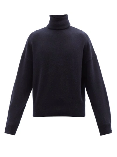 Extreme Cashmere No.204 Jill Stretch-cashmere Roll-neck Sweater In Blue