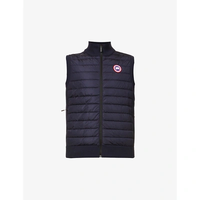CANADA GOOSE CANADA GOOSE MEN'S NAVY HIGH-NECK PADDED WOOL AND SHELL-DOWN VEST,49257602