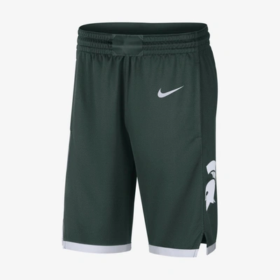 Nike Men's College Dri-fit (michigan State) Basketball Shorts In Green