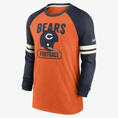 Nike Men's Dri-fit Historic (nfl Chicago Bears) Long-sleeve T-shirt In Orange