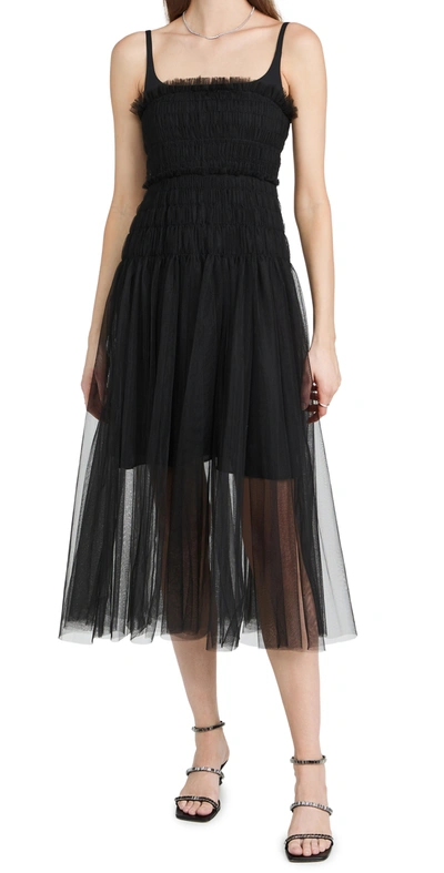 Rebecca Taylor Tulle A-line Dress In Black
