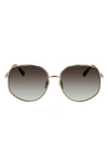 FERRAGAMO 61MM GANCINI OVERSIZE SUNGLASSES,SF277SL