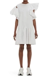 Alexander Mcqueen Ruffle-trimmed Cotton Minidress In White