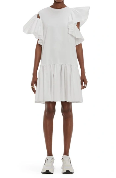 Alexander Mcqueen Ruffle-trimmed Cotton Minidress In White