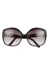 Tom Ford Women's Chiara 60mm Round Sunglasses In Black / Grey