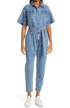 FRAME ARIE SHORT SLEEVE DENIM JUMPSUIT,LWWB0765