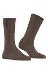 Falke Cosy Wool Blend Boot Socks In Camel