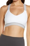 Natori Low Impact Dynamic Racerback Sports Bralette In White / Lead