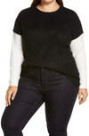 VINCE CAMUTO EXTENDED SHOULDER COLORBLOCK SWEATER,9251208