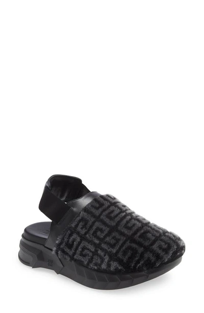 Givenchy Marshmallow Leather-trimmed Logo-print Shearling Clogs In Black