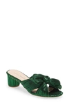 Loeffler Randall Emilia Pleated Knot Slide Sandals In Green