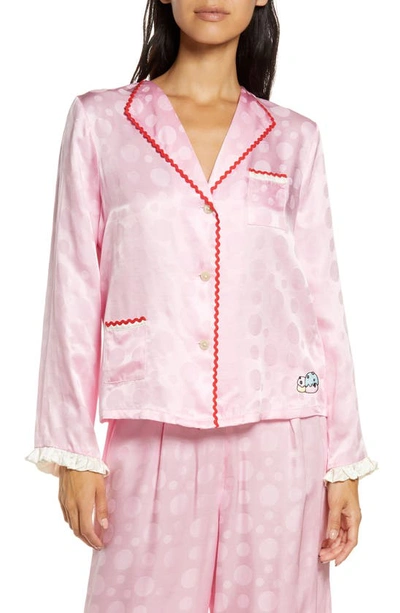 Morgan Lane Mimi Pajama Top In Plump Pink