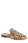 Gucci Princetown Gg Canvas Bit Loafer Mules In Rosewood