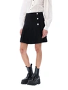 GANNI GANNI BUTTON EMBELLISHED HIGH WAIST MINI SKIRT