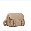 Tory Burch Nylon Small Messenger In Gray Heron / #59 Rolled Brass