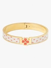 Kate Spade Goldtone & Enamel Spade Flower & Lip-print Bangle In Cream Kisses