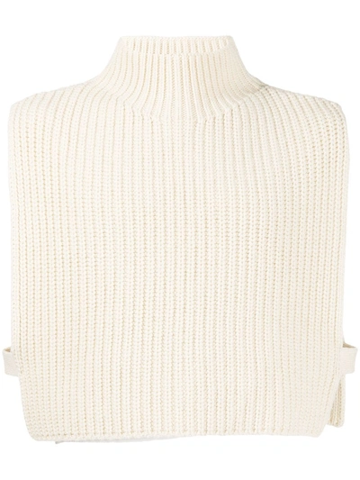 Jil Sander Ribbed-knit Waistcoat In Weiss