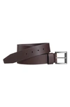 JOHNSTON & MURPHY JOHNSON & MURPHY ROLLER BUCKLE LEATHER BELT,75-7503