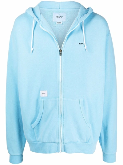 Wtaps Logo-embroidered Hoodie In Blue