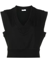 ROSETTA GETTY V-NECK CROPPED COTTON TANK TOP