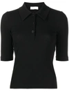 ROSETTA GETTY SHORT-SLEEVE COTTON POLO SHIRT