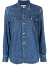 Re/done Blue 50s Sawtooth Western Shirt In Blue