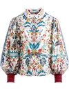 ALICE AND OLIVIA APRIL FLORAL PRINT BUTTONED BLOUSE