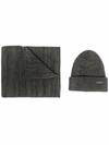 BARBOUR LOGO SCARF AND BEANIE SET
