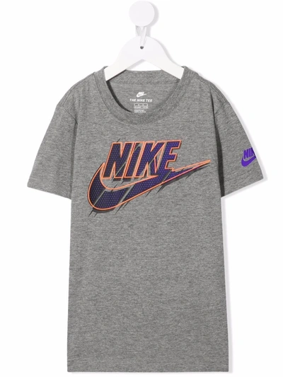 Nike Kids' Logo Print T-shirt In Grey